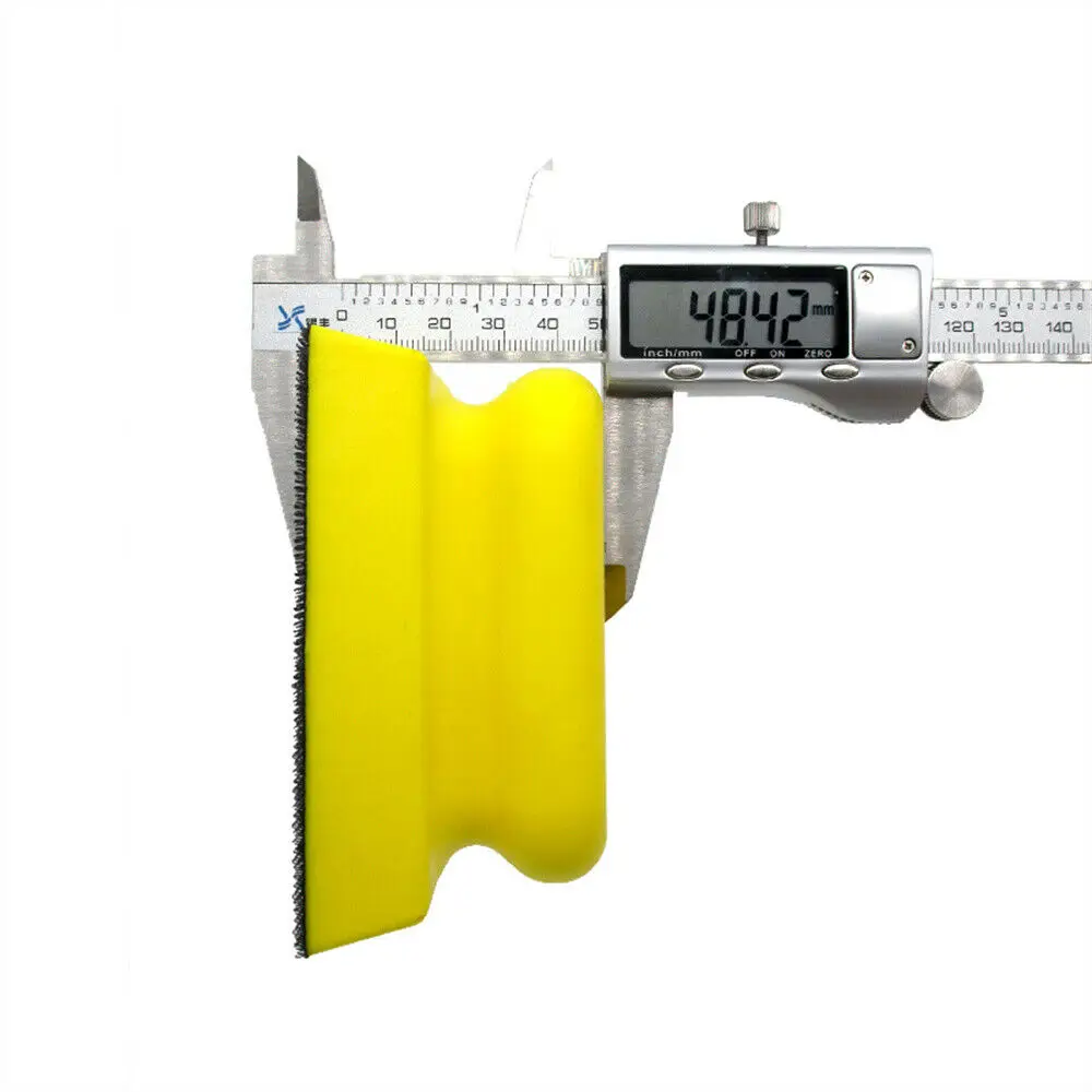 Bloque de lijado a mano, almohadilla de pulido de respaldo de papel de lija, soporte de disco de lijado de espuma Pu para muebles de lana, 66x96MM