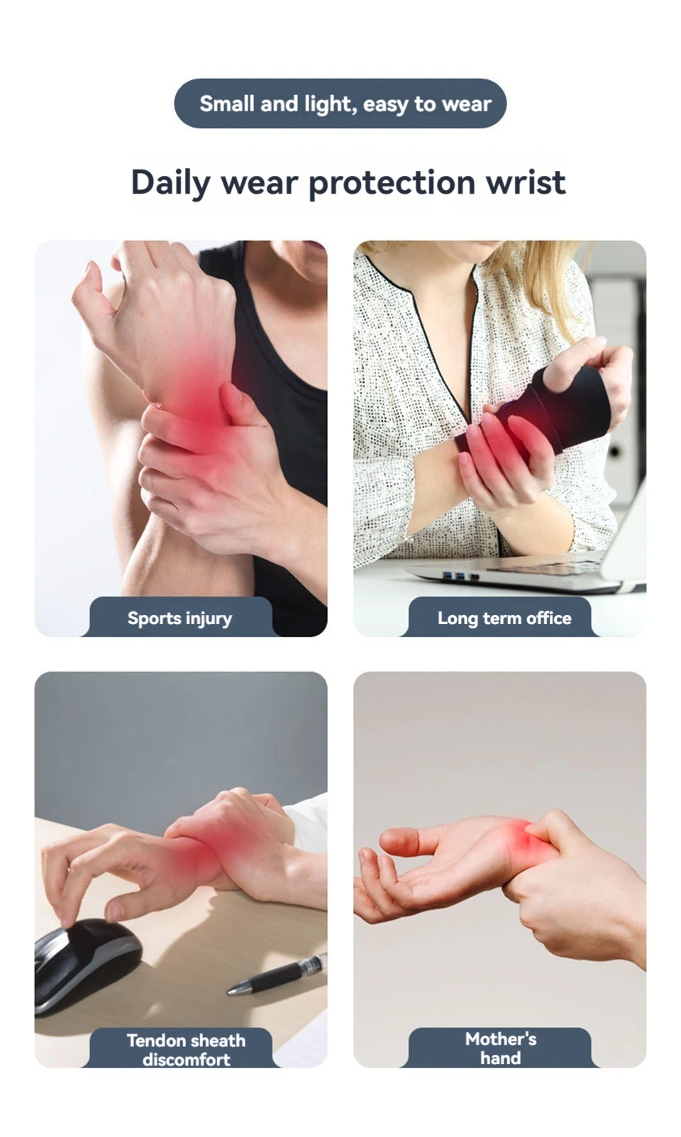 AOLIKES Ultradünne und weiche Handgelenkbandage für Männer und Frauen, verstellbare Handgelenkstütze für Basketball, Tennis, Badminton – Detail 4