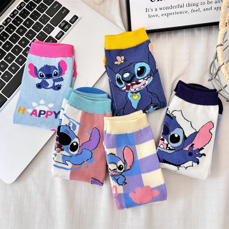 Disney Anime Stitch Stocking Kawaii Lilo & Stitch Cotton Socks Cartoon Children Sport Socks Kids Gifts