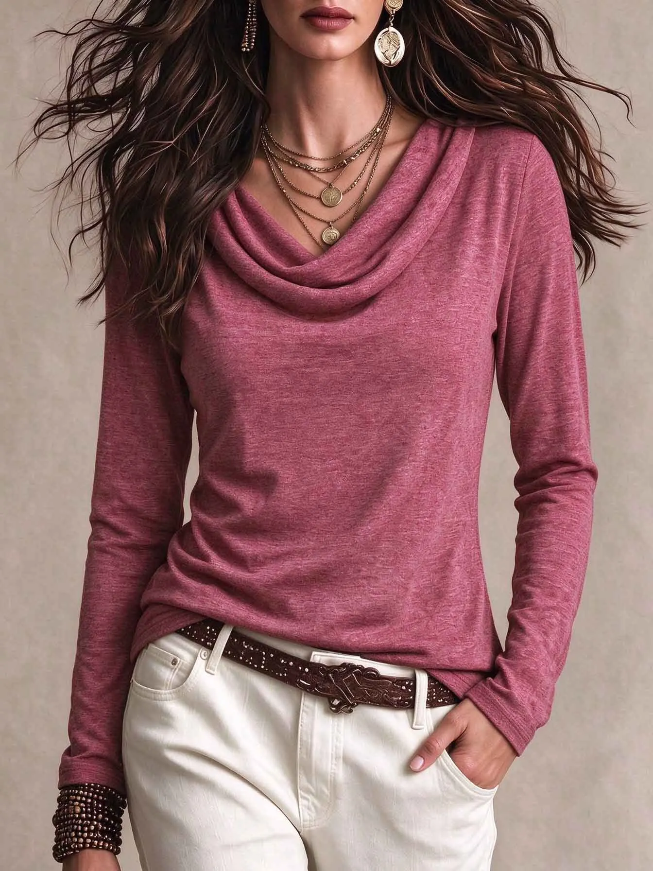 Fall/Winter Korean-style women's casual loose V-neck knitted solid-color sweater. Fashionable and elegant long-sleeved shirt.