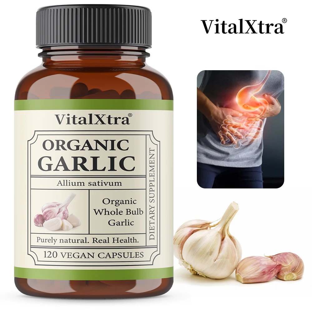 

Капсулы для чеснока, пищевая добавка, поддерживает здоровье сердца и кровообращение, антиоксидант, иммунитетное здоровье - без ГМО, без глютена