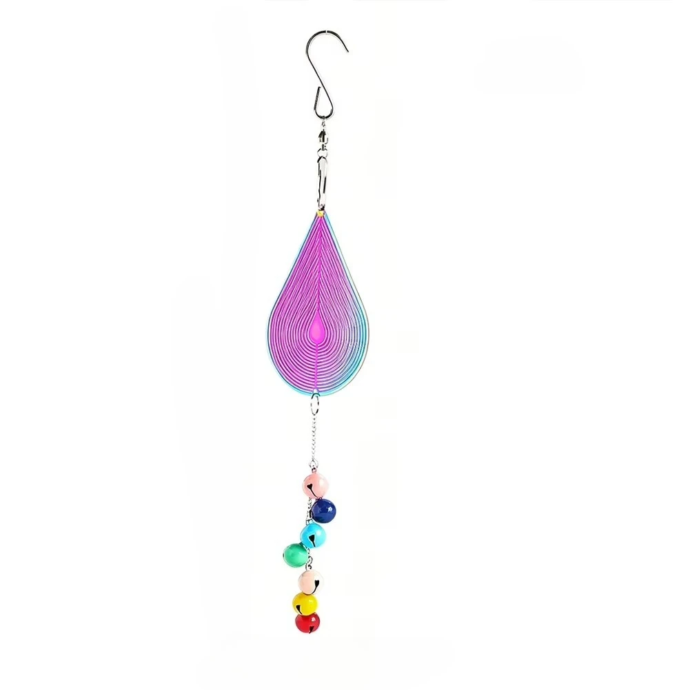 Dazzling Wind Chimes Waterdrop Wind Spinner Rainbow Chakra Bells Hanging Garden Window Pendant Christmas Decor Bird Deterrent