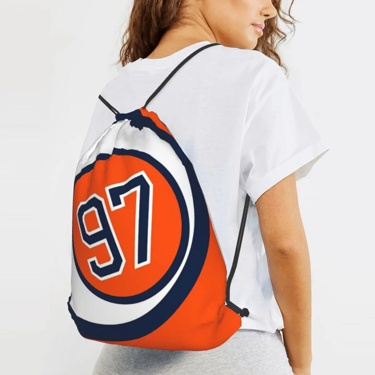 

Connor McDavid 97 For Edmonton Oilers Fans Backpacks Fashion Drawstring Bags Shoes Bag Book Bags for Travel Students