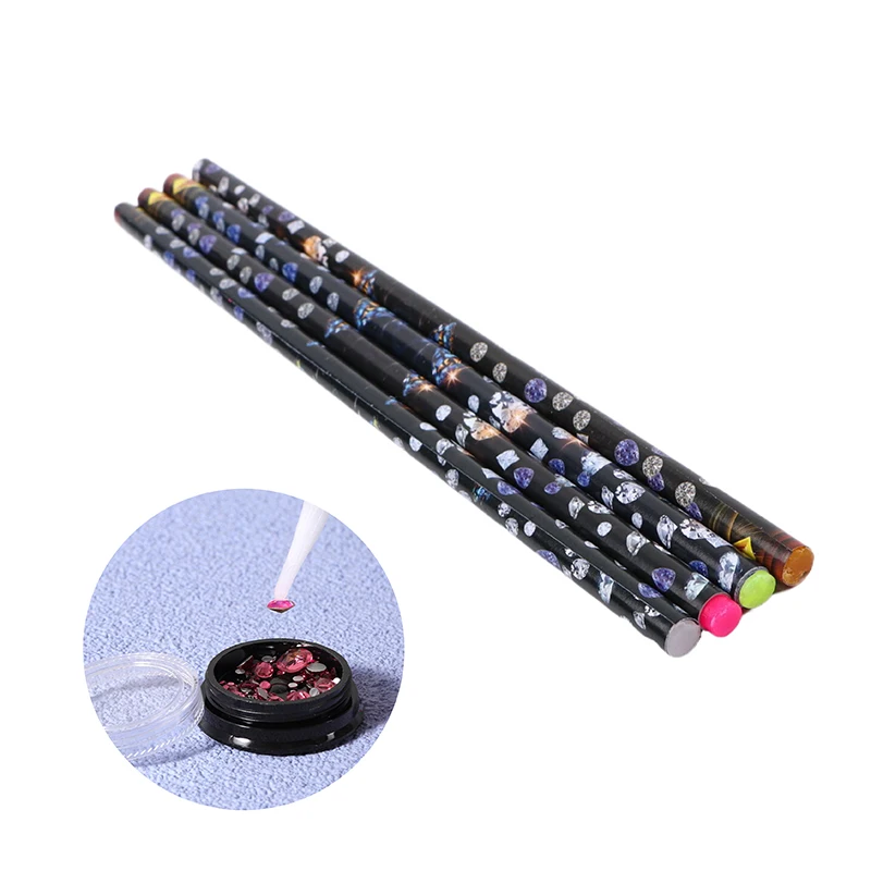 1pcs Crayon Wax Dotting Pen Pencil Nail Art Self-adhesive Rhinestones Gems Drilling Picking Picker Tips Manicure Tools