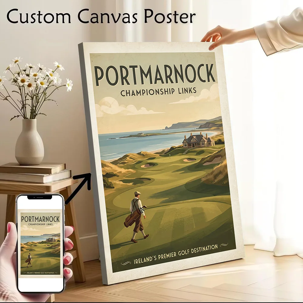 Portmarnock Championship Links Golf Poster Canvas Wall Art Personalized Print Modern Painting Perfect Gift for Decor Room Mural