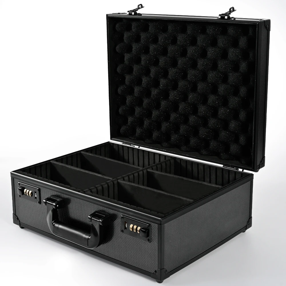 

Trading Card Storage Box with Combination Lock, 35pt Card Holder Storage Hard Case,Sports Card Case Holds 600+ 35 pt Card Holder