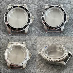 39.5mm Retro Flat Mirror Sapphire Glass Case Stainless Steel  Case for NH35 NH36 Mechanical Movement 120click Watch Cover