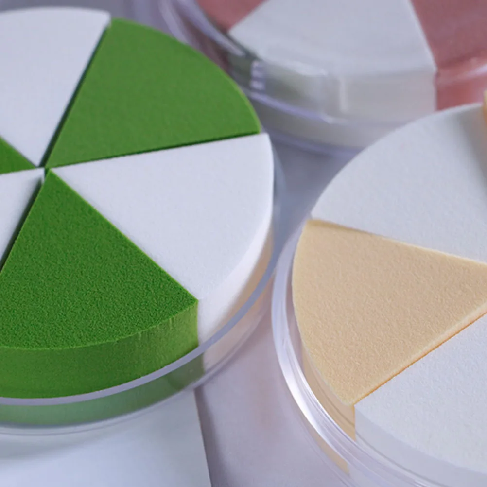 2 個ドライウェット使用パウダーパフ三角形メイクスポンジファンデーションフェイスアプリケーター美容院トラベルツール