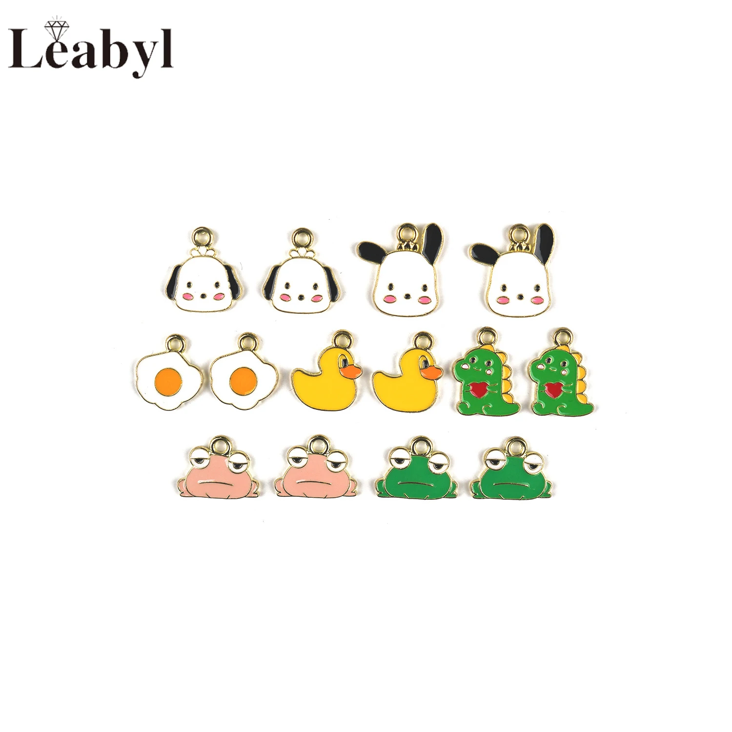 Cute Frog Puppy Dinosaur Yellow Duck Alloy Beads Pendant for DIY Bracelet Necklace Keychin Earrings Making Jewelry Accessories