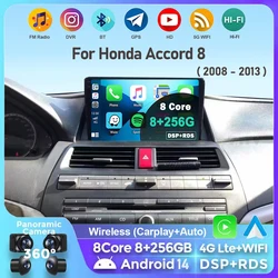 Android 14 Carplay Car Raido For Honda accord 8 2008 2009 2010-2013 Multimedia Player Navigation GPS Autoradio Audio Head Unit