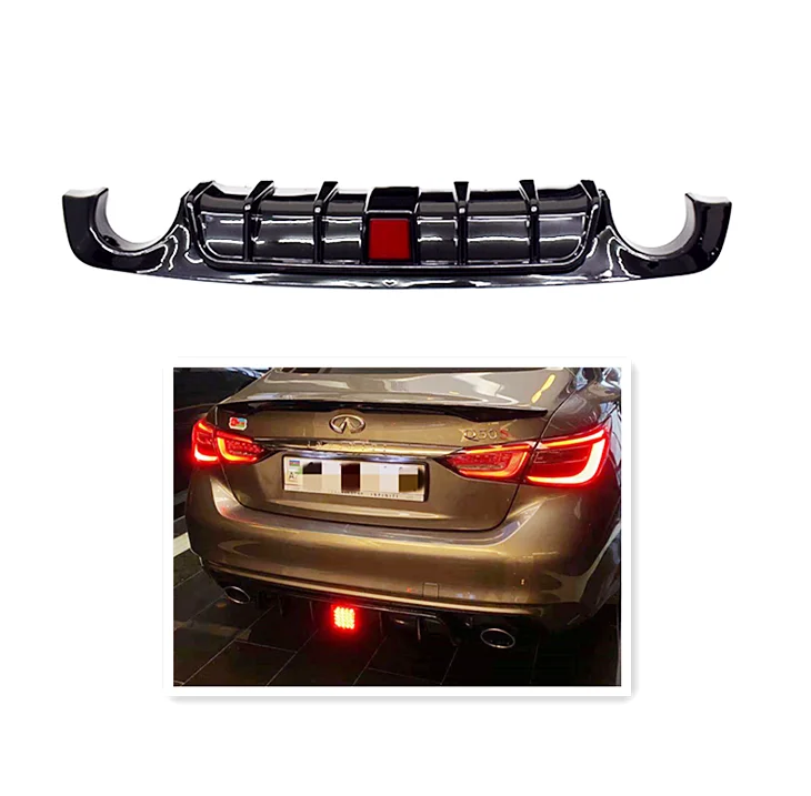 Automotive Parts Rear Bumper Lip For 2018-2021 Infiniti Q50 Diffuser Upgrade Brake LED Style Q50 Rear Diffuser