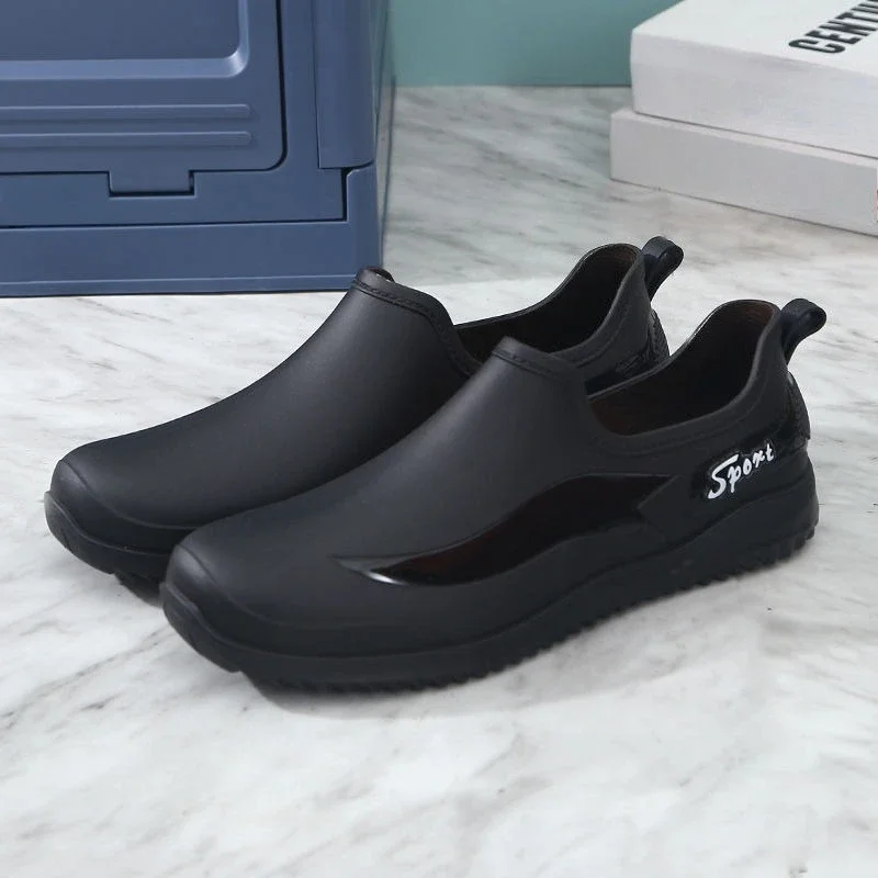 

Летняя мужская обувь с низким берцем для работы и приготовления пищи, кухонная летняя мужская обувь, 2025 г., удобные садовые уличные галоши, городские резиновые сапоги для мужчин