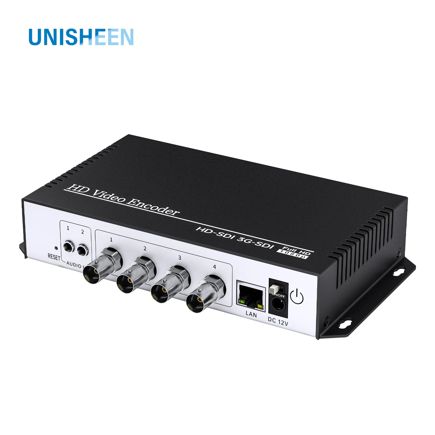 

UNISHEEN 4 Channel SDI Video Encoder HD H.265 H.264 4in1 Transmitter Live SRT RTSP RTMPS UDP 4K 3G 6G IP Streaming