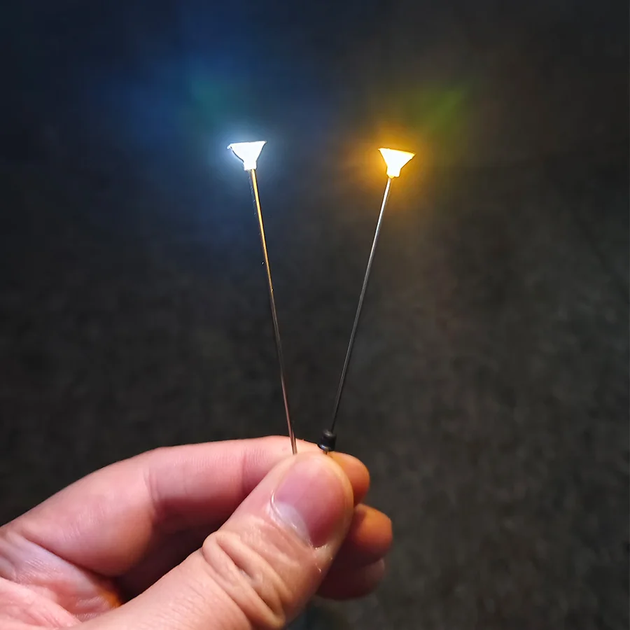 3Pcs Mini Street Lamp Road Street Light Model Lamppost Led Lighting Diy Ralway Train Garden Decoration Making Materials Dioramas