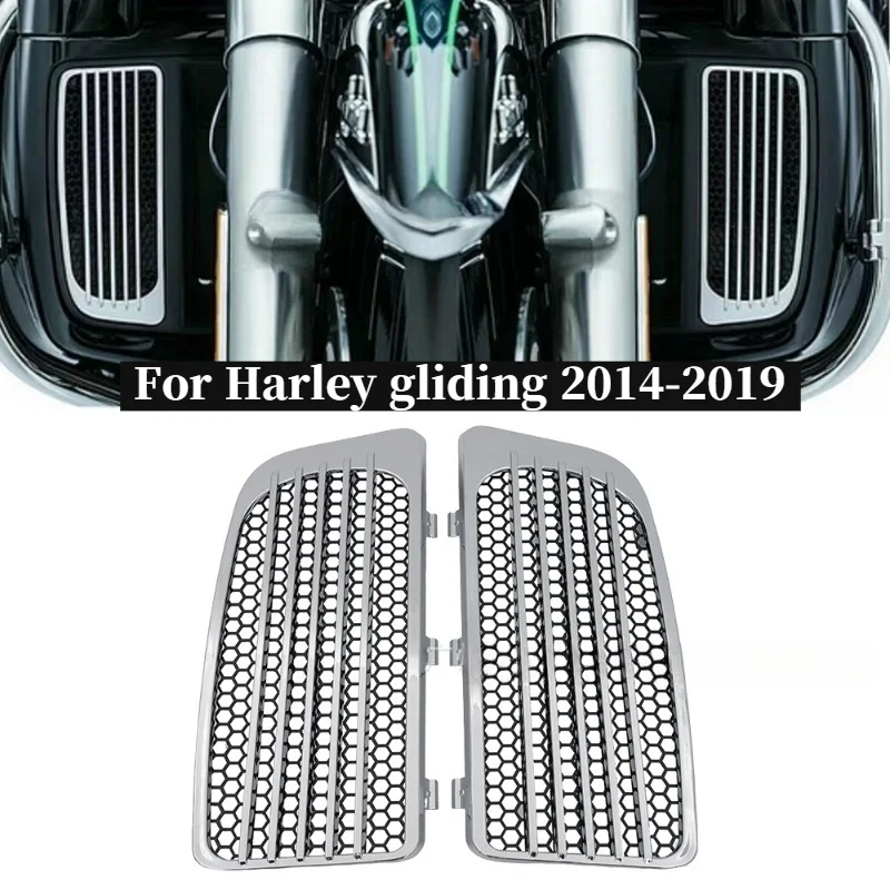 

Motorcycle ventilation vent decoration leg protection water tank with electroplated mesh for Harley gliding 2014-2019