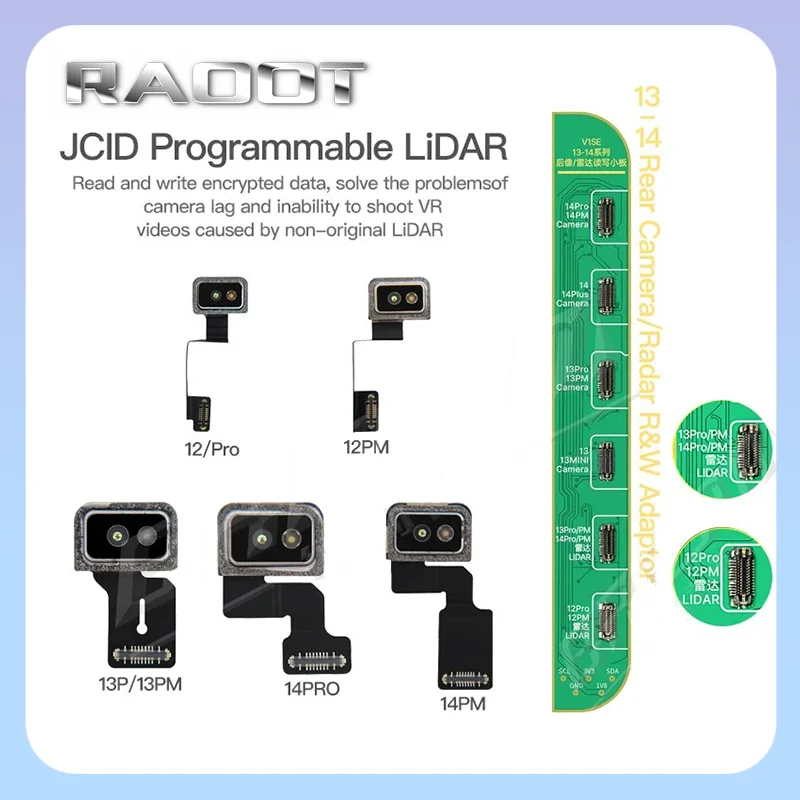 

【New】JC V1SPRO Programmable LiDAR Cable for IPhone12/13/14/ProMax Fixes Camera Delay Inaccurate Ranging 3D VR Scanning Repair