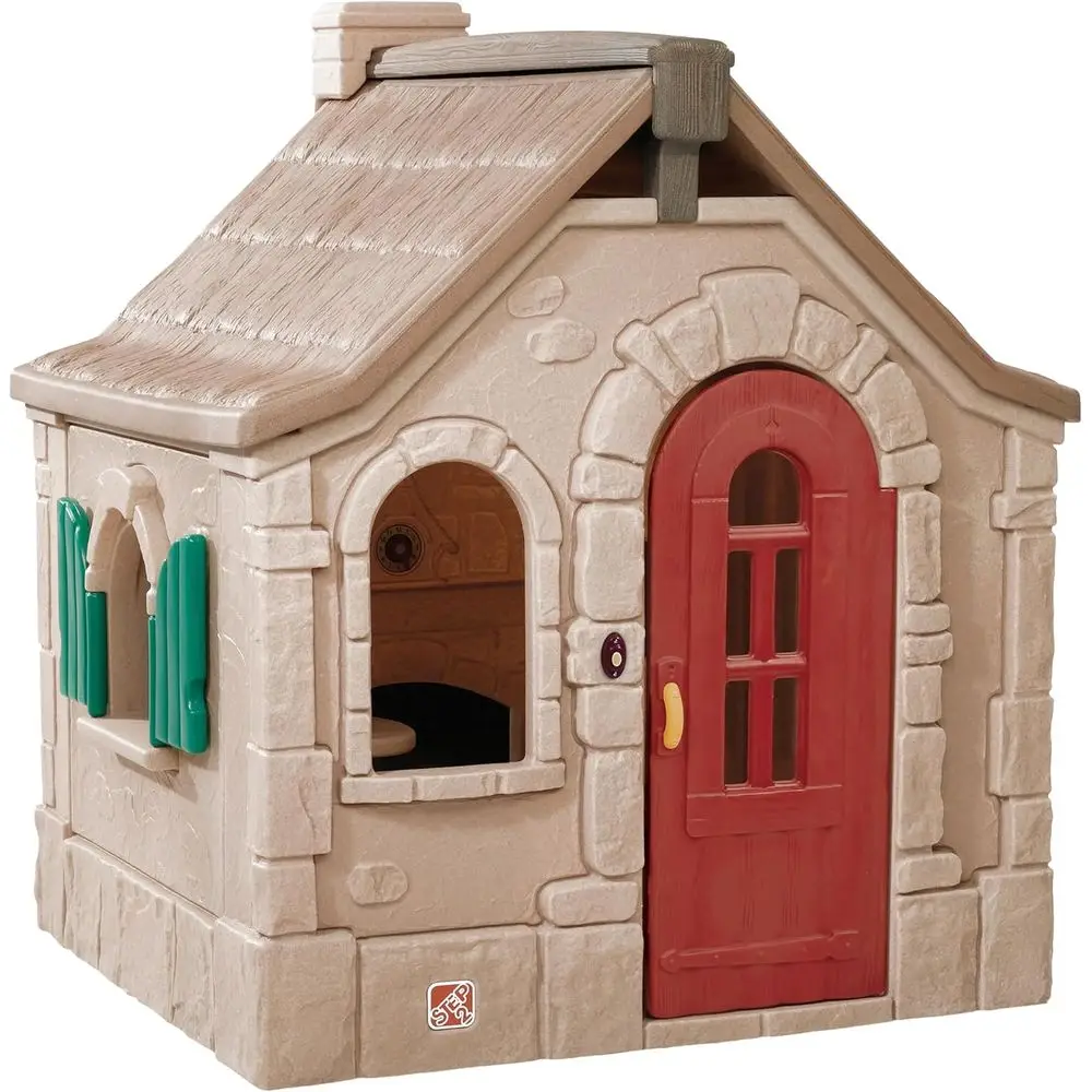 

Step2 Naturally Playul Sbook Cottage Kids Playhouse, Indoor/Outdoor Playset, Interactive Play with Sounds, Made o Durable Plasti