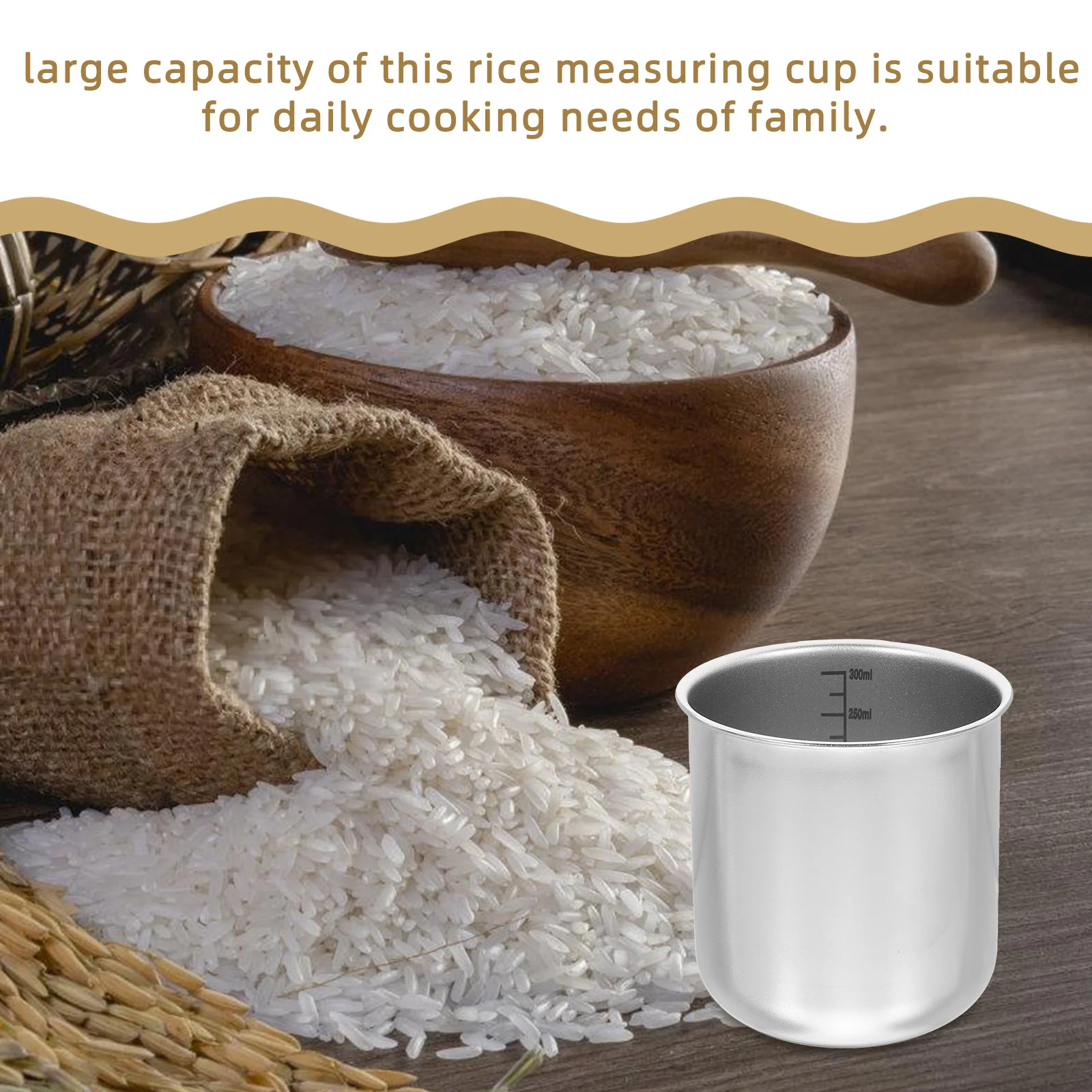 

Stainless Steel Cup With Scale Large Capacity Kitchen Tool Household Use Multi Functional Container For Rice Porridge Soup