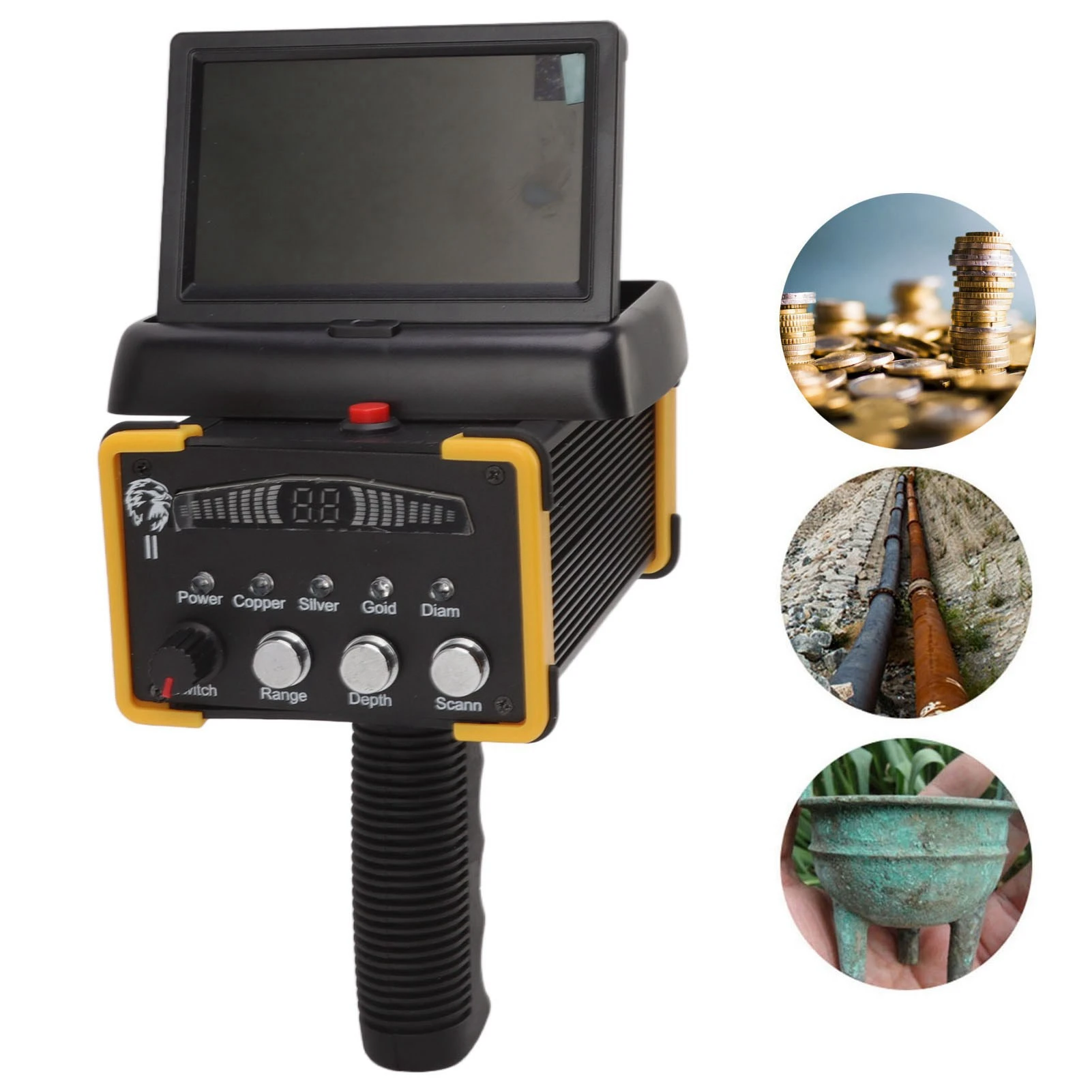 Metal Detector 15m Depth 1000 Meters Range High Accuracy Metal Detector with Display Screen for Gold Silver Copper