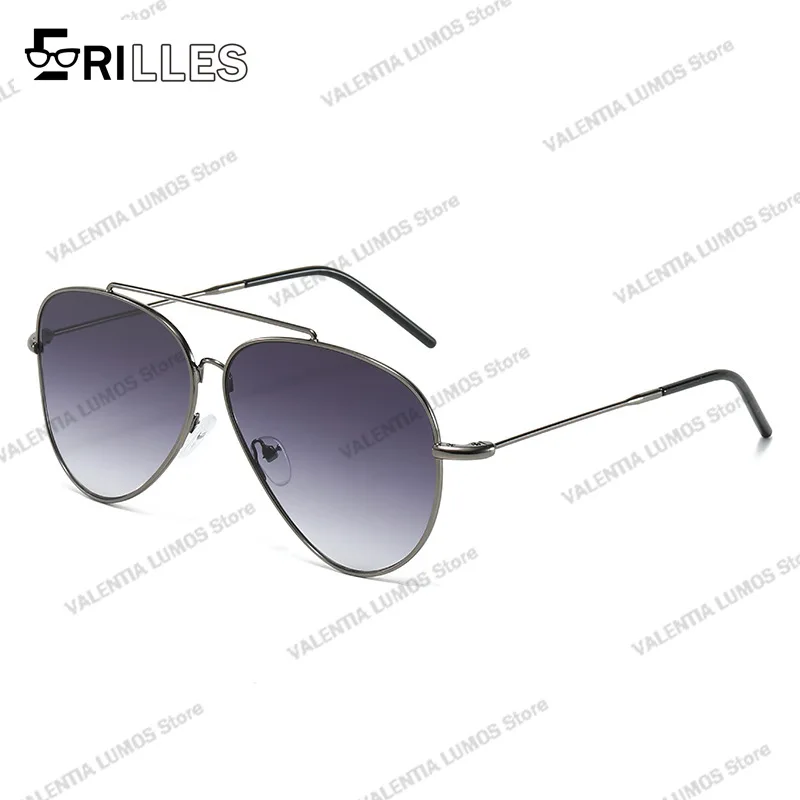 نظارات شمسية بايلوت للجنسين، طراز أوروبي، عدسات منحنية مضادة للانعكاس، إطار من الفولاذ المقاوم للصدأ UV400، متعددة الاستخدامات للاستخدام الخارجي والقيادة