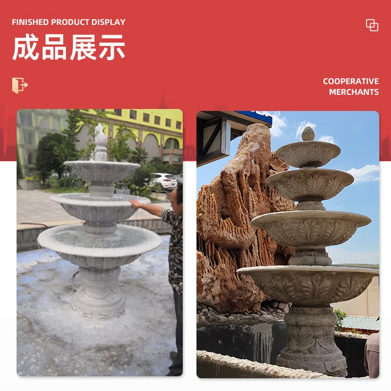 

Four-story splicing villa hotel courtyard water spray imitation stone flower pot fiberglass abrasive tool