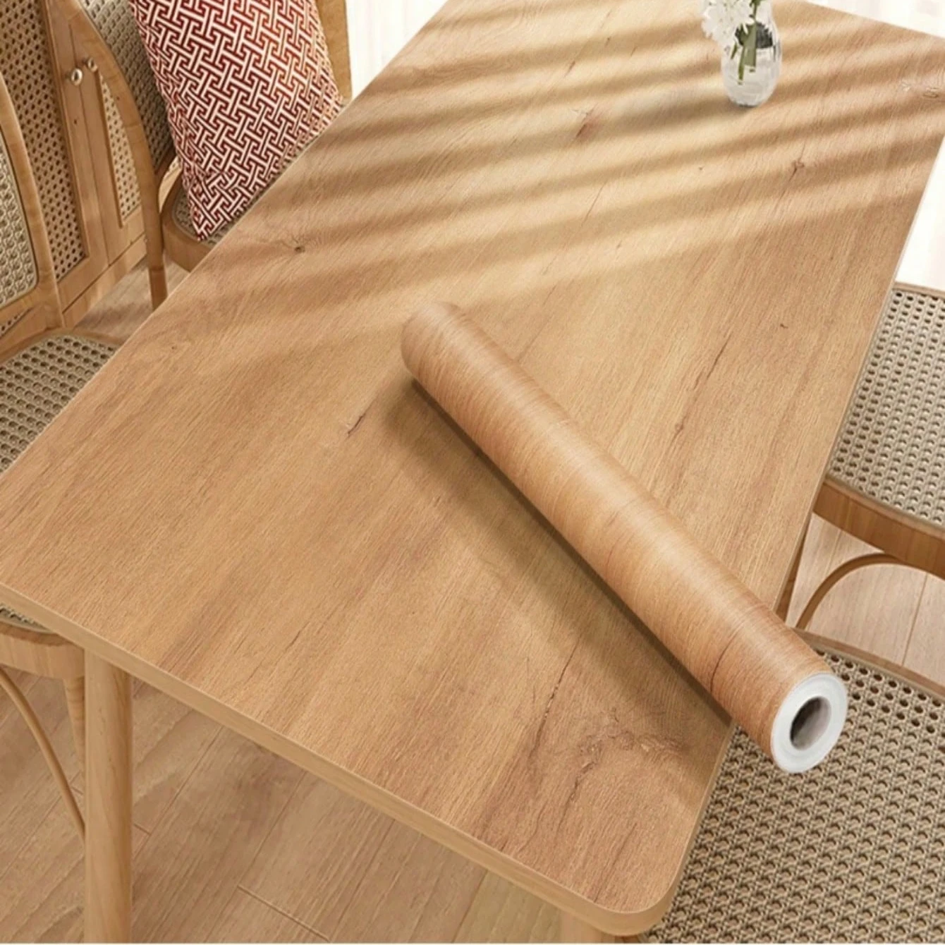 Self Adhesive Wood Grain Wallpaper Peel And Stick Vinyl Film Waterproof Rustic Removable Contact Paper For Cabinets Countertops