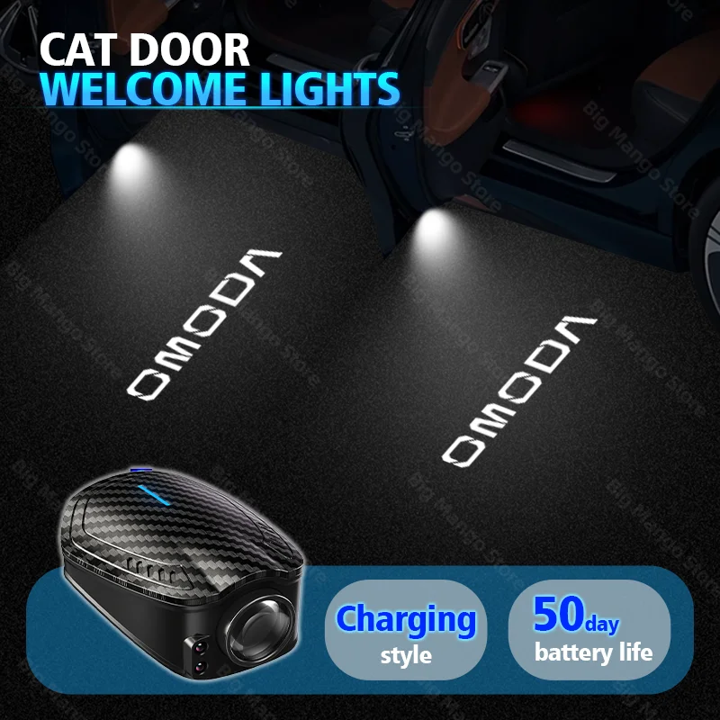 

2pcs USB Rechargeable Car Door HD LED Lamps Projector Courtesy Welcome Lights For Chery OMODA 5 S5 O5 E5 C5 PRO PHEV Accessories