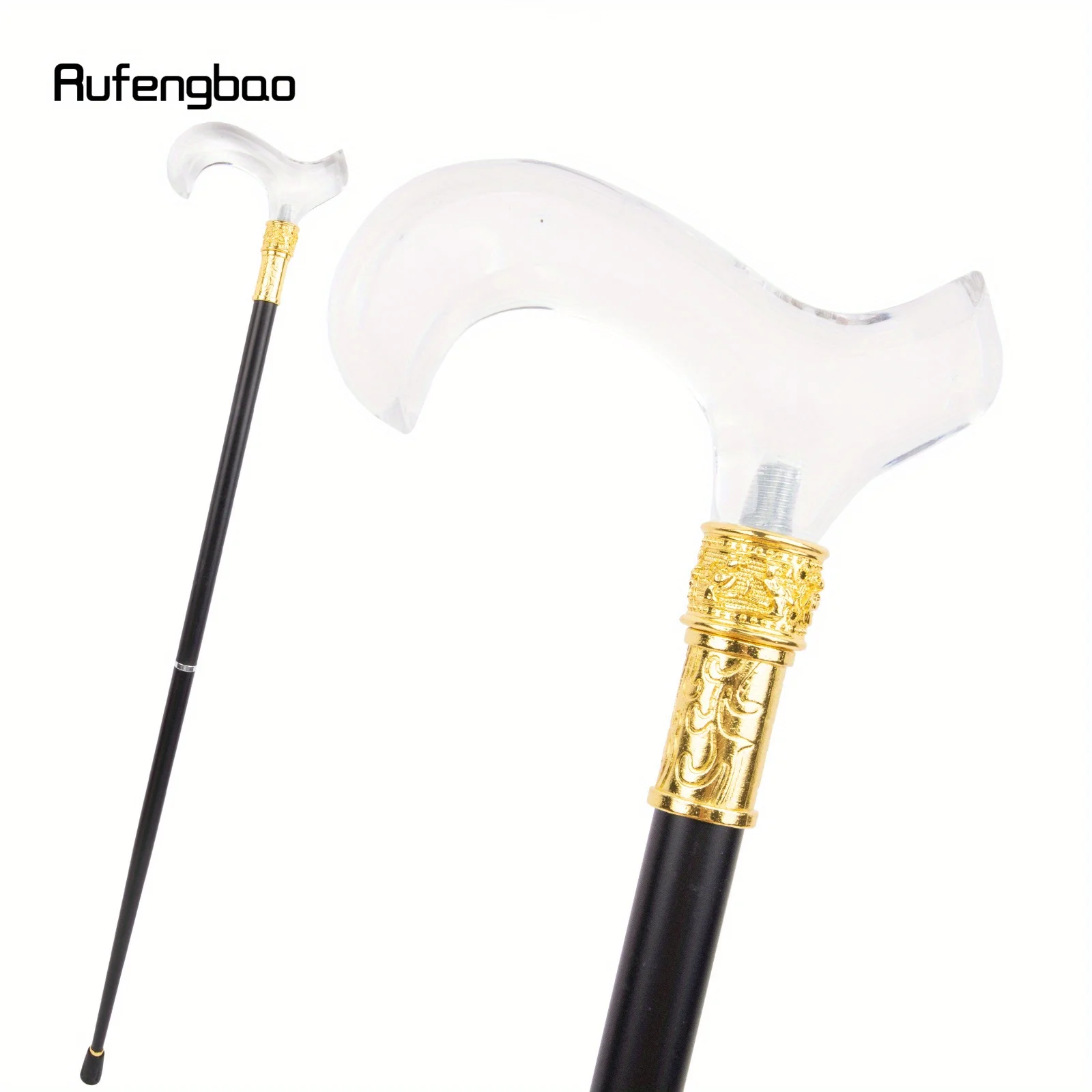 

Transparent Luxury Resin Handle Fashion Walking Stick For Party Cane Crosier Knob Walking Stick Performance Stage Cane 92cm