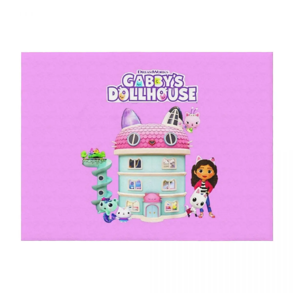 

Kids Gabby's Dollhouse Group Logo T-Shirt Throw Blanket Shaggy For Baby heavy to sleep Luxury Designer Blankets