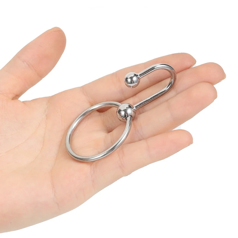 Anillo de Metal para el pene, tapón para el pene, bloqueo, retraso de la eyaculación, palo de Ojos de caballo, Juguetes sexuales para hombres,