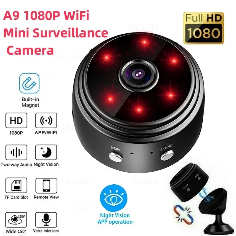 1080P A9 Wifi Mini Surveillance Wireless IP Smart Home CCTV Infrared Night Vision Motion Detection Nanny Cam Baby Monitorce