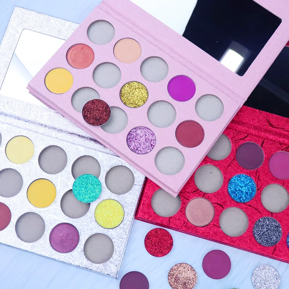 15-Color Private Label DIY Eyeshadow Custom Logo Shimmer Matte Glitter Luminous High Pigmented Long-lasting Waterproof Makeup