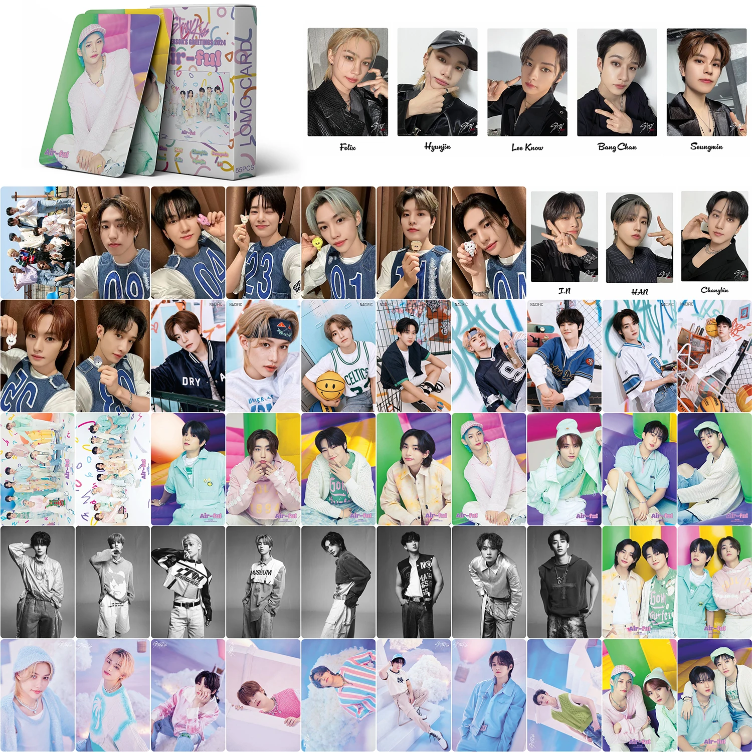 55 مجموعة كورية للأولاد والبنات ألبوم جديد مجموعة أغنية جديدة بطاقة منفردة مجموعة كبيرة