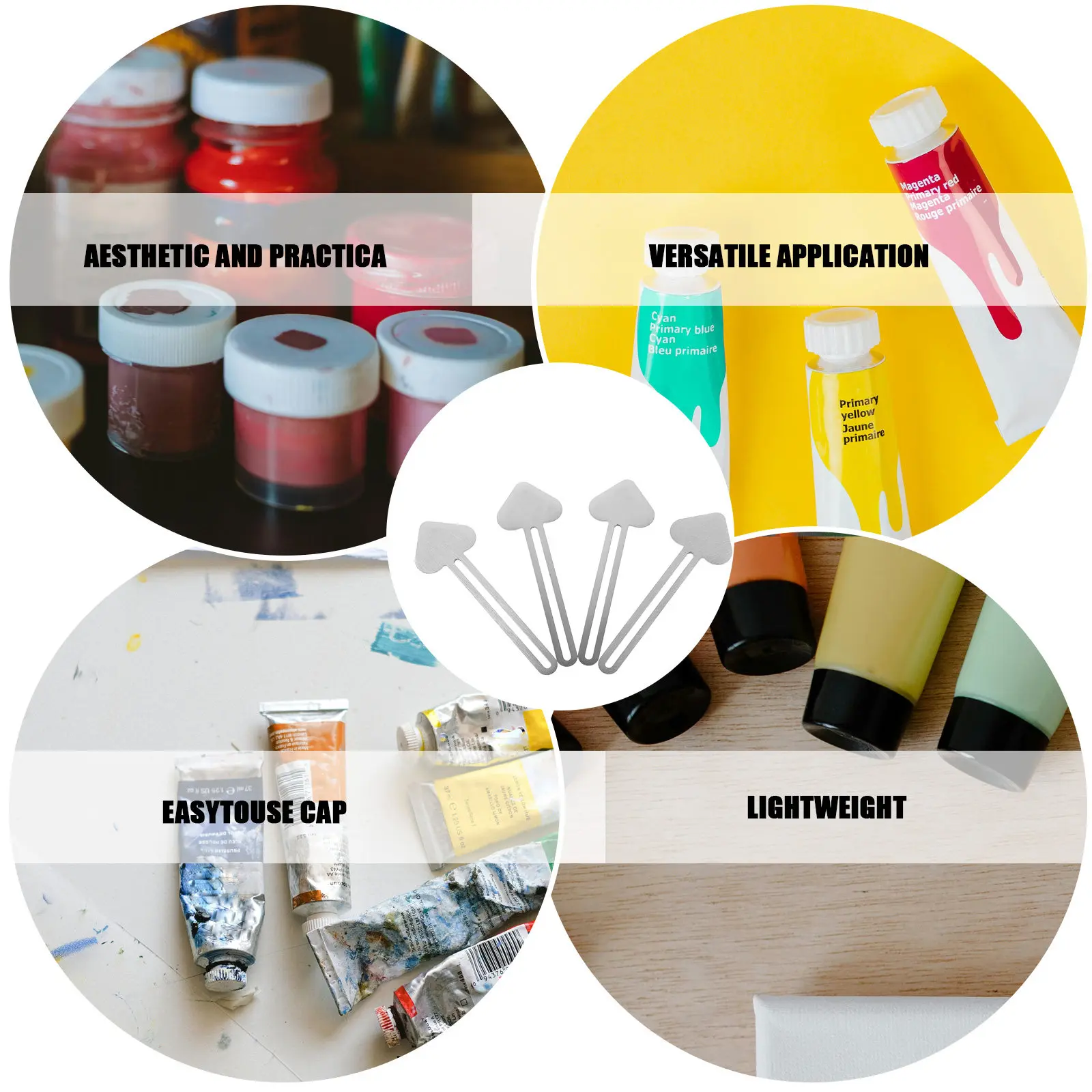 4Pcs Metal Tube Squeezer Artist Paint Tube Roller Squeezer for Watercolor Oil Acrylic Pigment Extraction Compact Lightweight