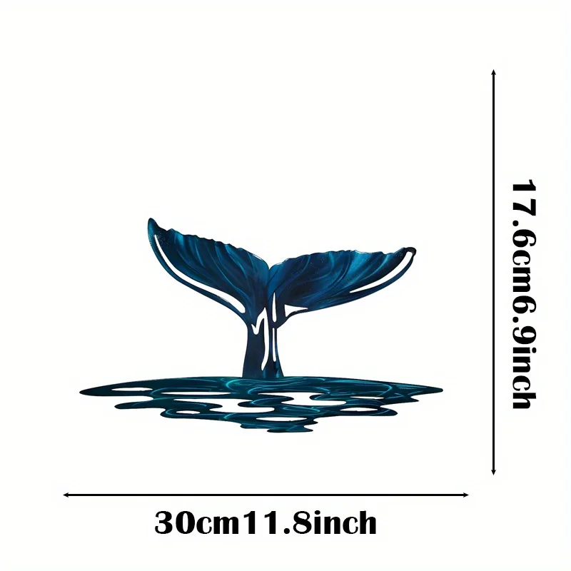 Metalowa wisiorek ścienny seria Ocean wieloryb ogon ryby dekoracja wnętrza domu prezent na parapetówkę dekoracja ścienna metalowa ściana wisząca