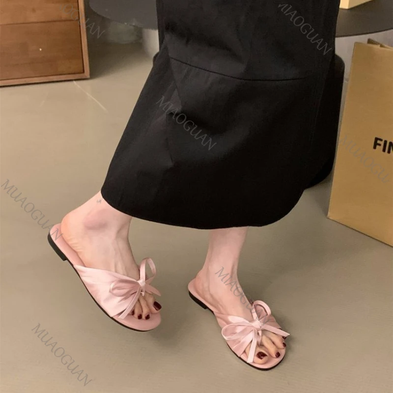 Butterfly-kont Pleated Women's Sandals Fashion Summer Outdoor Flat Slippers New Fairy Party Dress Skirts Beach Low Heels Shoes - view 2