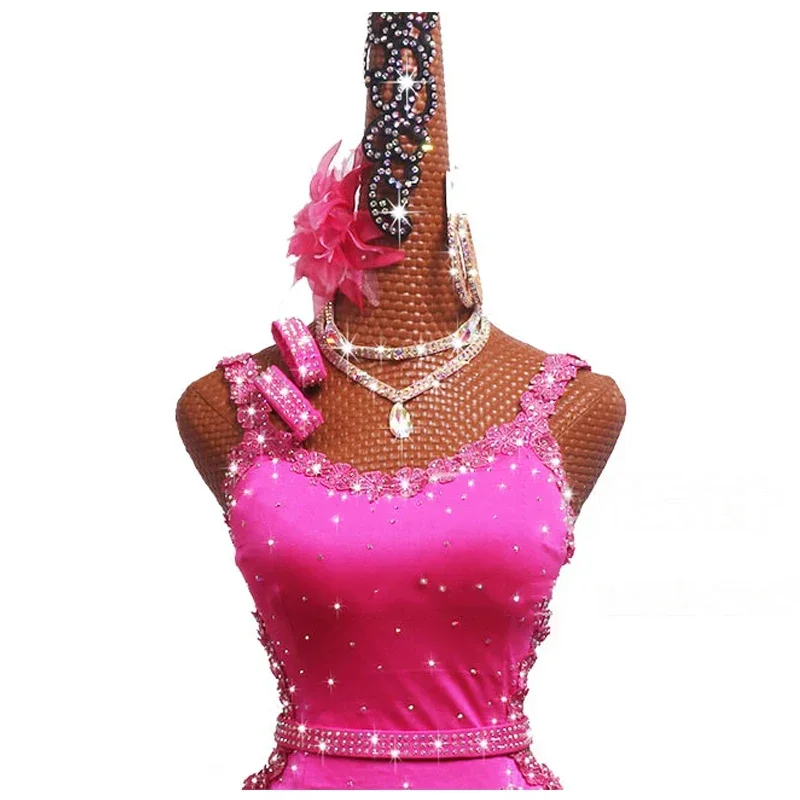 Nuevo vestido de competición de baile latino, disfraces, falda, ropa de actuación, falda Matador roja personalizada para adultos y niños, faldas divididas