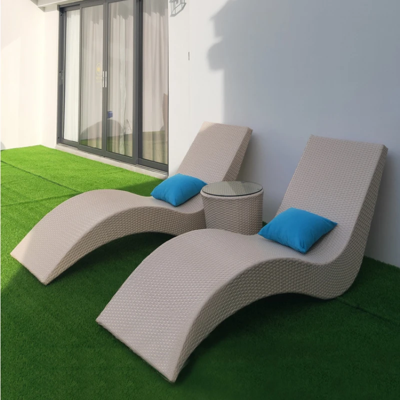 

Outdoor reclining chairs, rattan chairs, nap relaxation, lying beds, singles