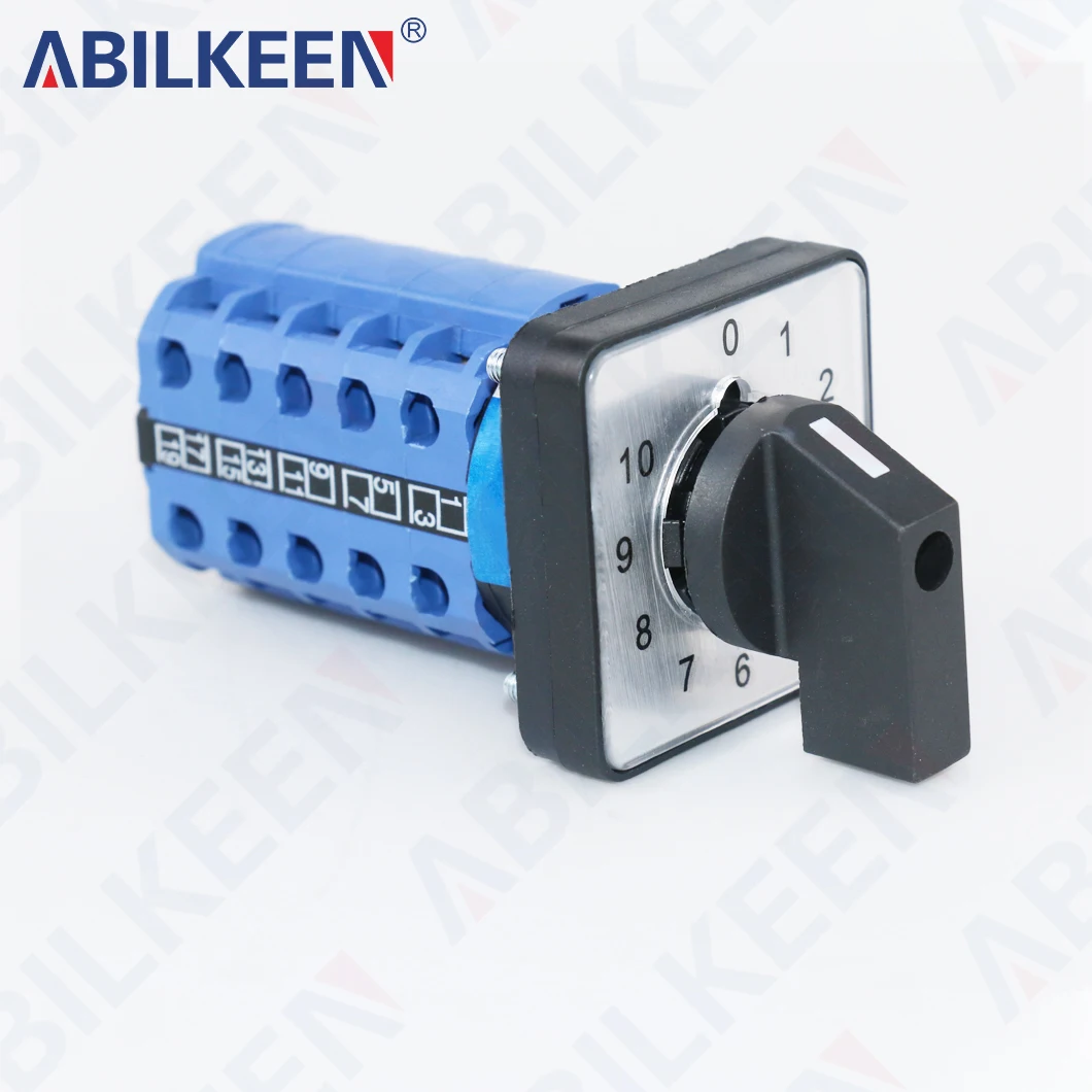 ABILKEEN 0-1-2-3-4-5-6-7-8-9-10 11 Position Universal Changeover Rotary Switch 440V 20A Load Power Conversion Rotary CAM Switch