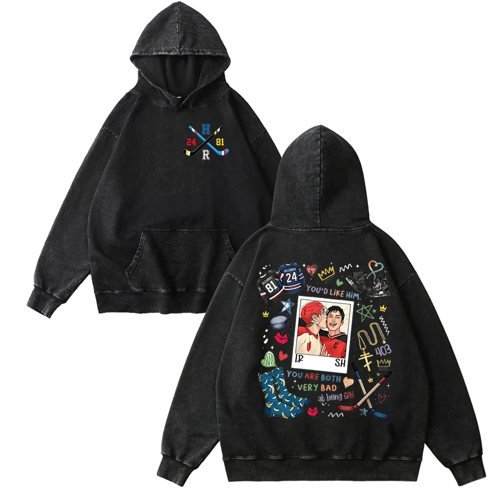 

Толстовка с принтом «Heated Rivalry», винтажный стиль, хлопок, для мужчин и женщин, хип-хоп, спортивный пуловер, модный свитшот, высокое качество