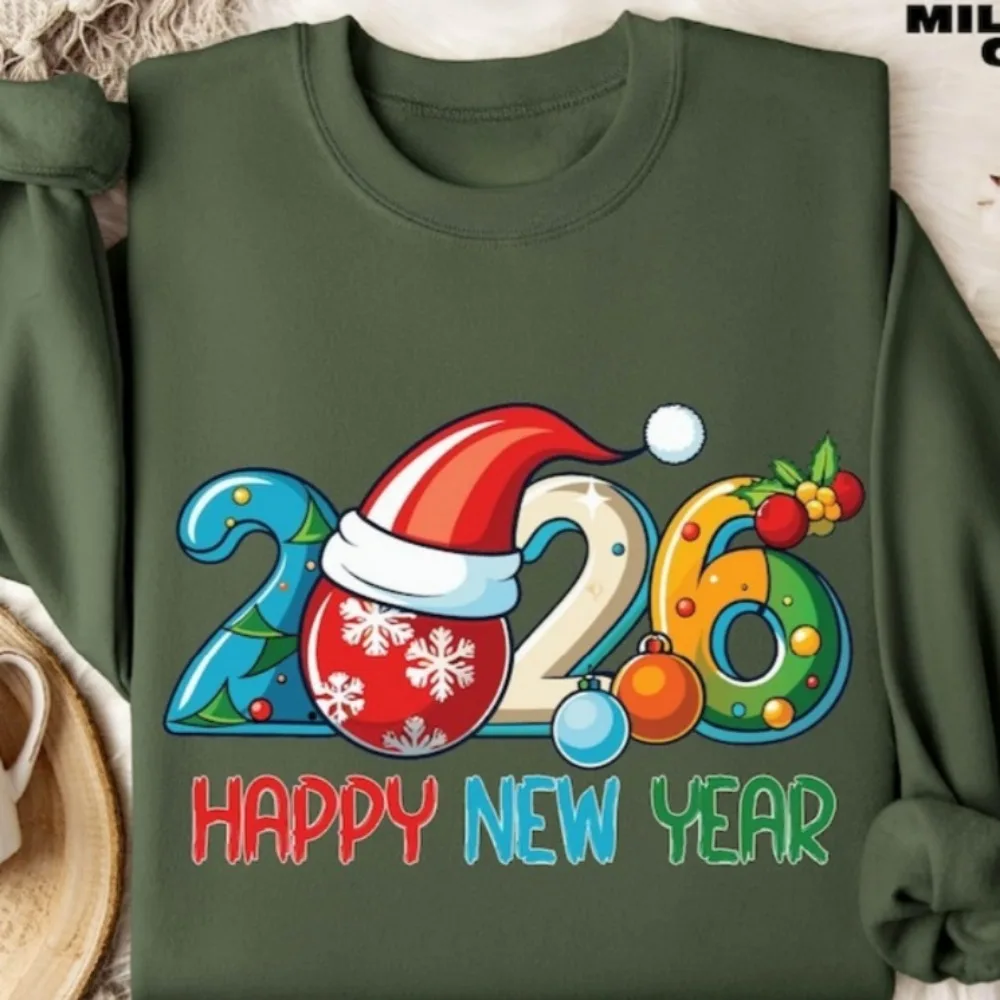 Bonne année 2026 sweat Bonjour 2026 femmes pull famille fête à capuche nouvel an pull nouvel an cadeau hauts sweat-shirt