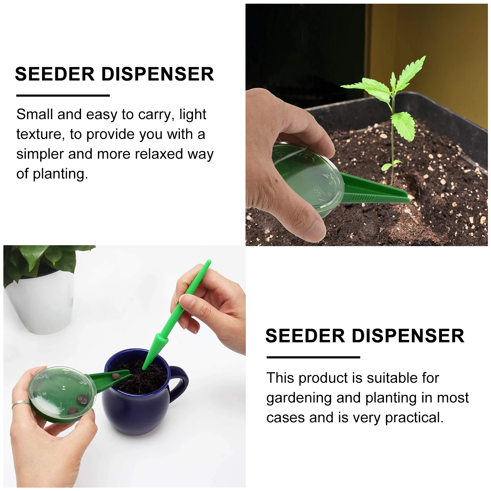 

10pcs Portable Gardening Seeder Planter Light Tool For Durable Plastic Seeder Dispenser Tool