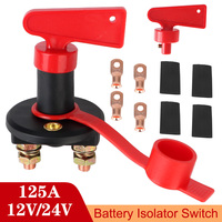 12V 24V 125A Battery Isolator Disconnector Main Cut Off Kill Switch 2 Keys Removable Battery Switch Vehicle Car Boat Accessories