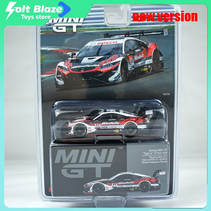 MINI GT 1/64 # 992 Honda NSX GT500 numéro 64 modèle de voiture moulé sous pression enfants jouets Simulation alliage statique voitures à collectionner modèle garçon cadeau