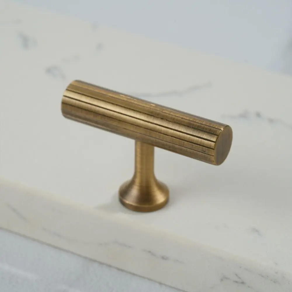 Bronze Bronze Cabinet Handles Wardrobe Pulls Door Knobs Solid Brass Knurled Handle Antique T-bar Furniture Door Pull