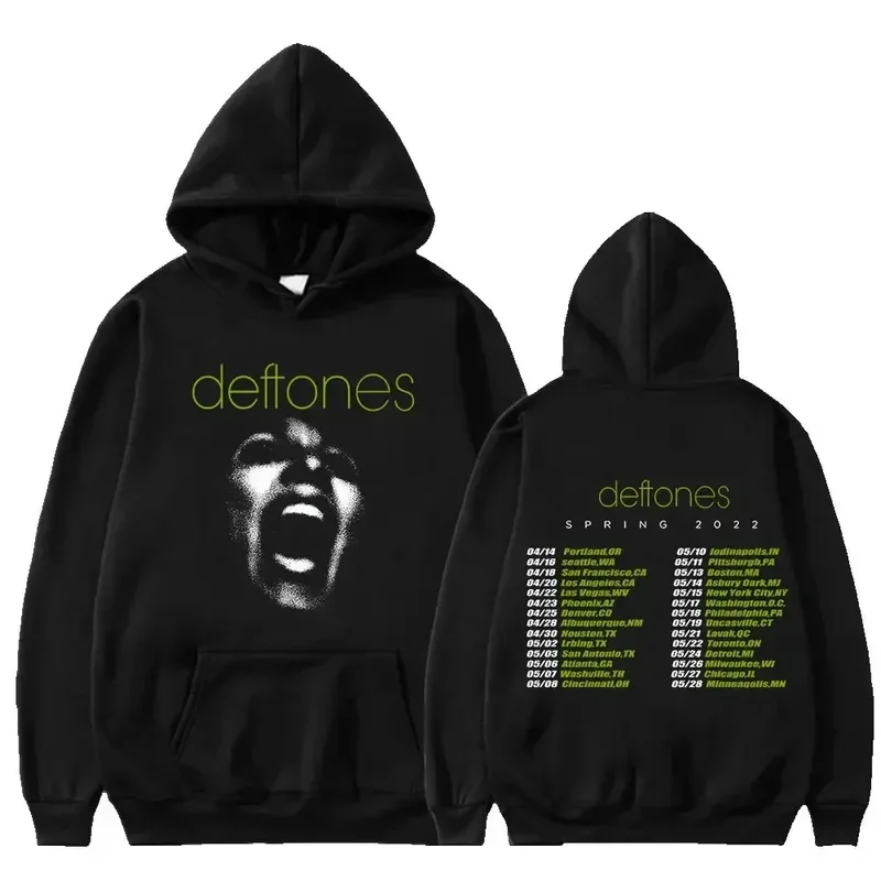 2024 Deftones Fashion Prevalent Print Hooded Men Women Plus Size Hoodies Retro Punk Sweatshirt Unisex Personality Streetwear