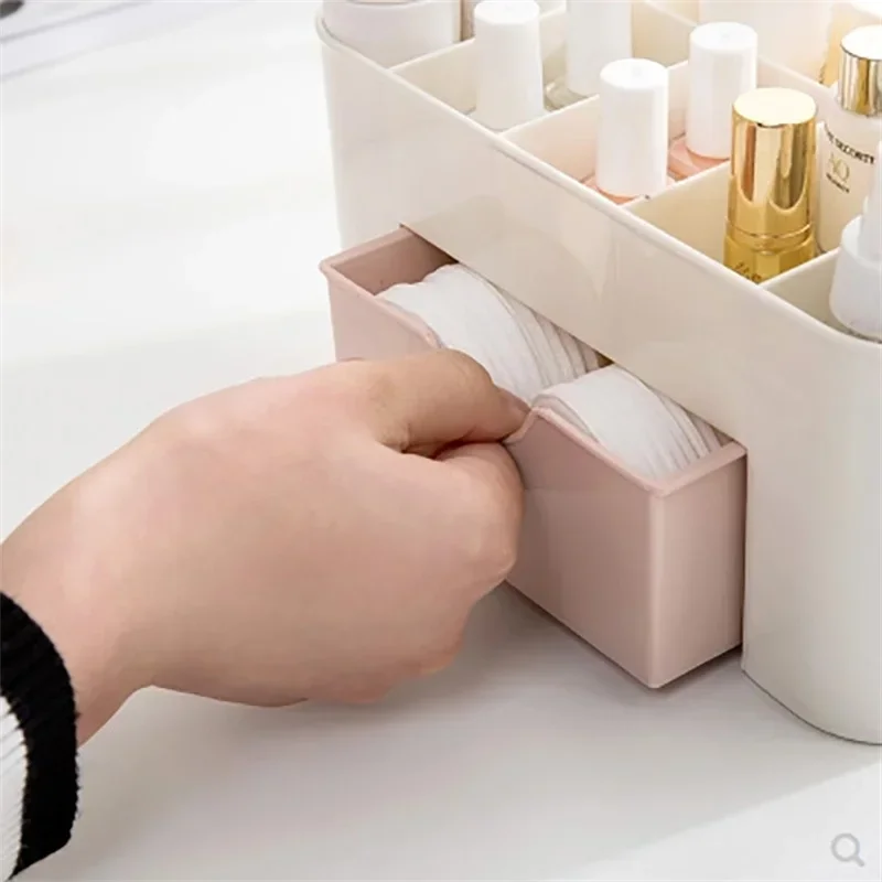 Nieuwe Desktop Dubbellaags Make-up Organisatoren Opbergdoos Cosmetische Lades Sieraden Display Box Case Container Dozen Organizer