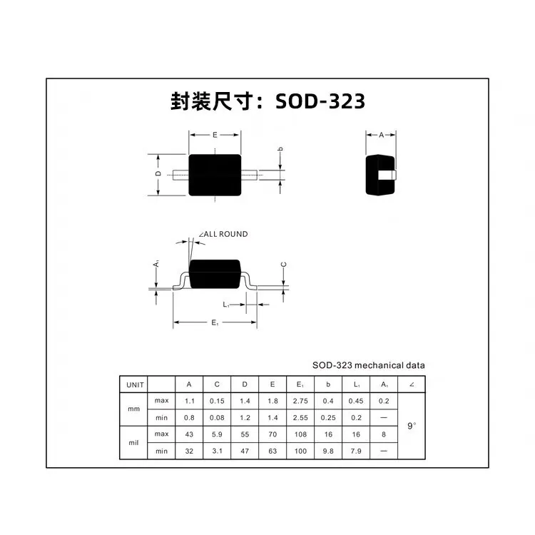 Imagem -03 - Código 65 Sod323 0805 Smd Regulador de Tensão Diodo Zener Tubo 17.56v18.35v 200mw S18b 200 Pcs