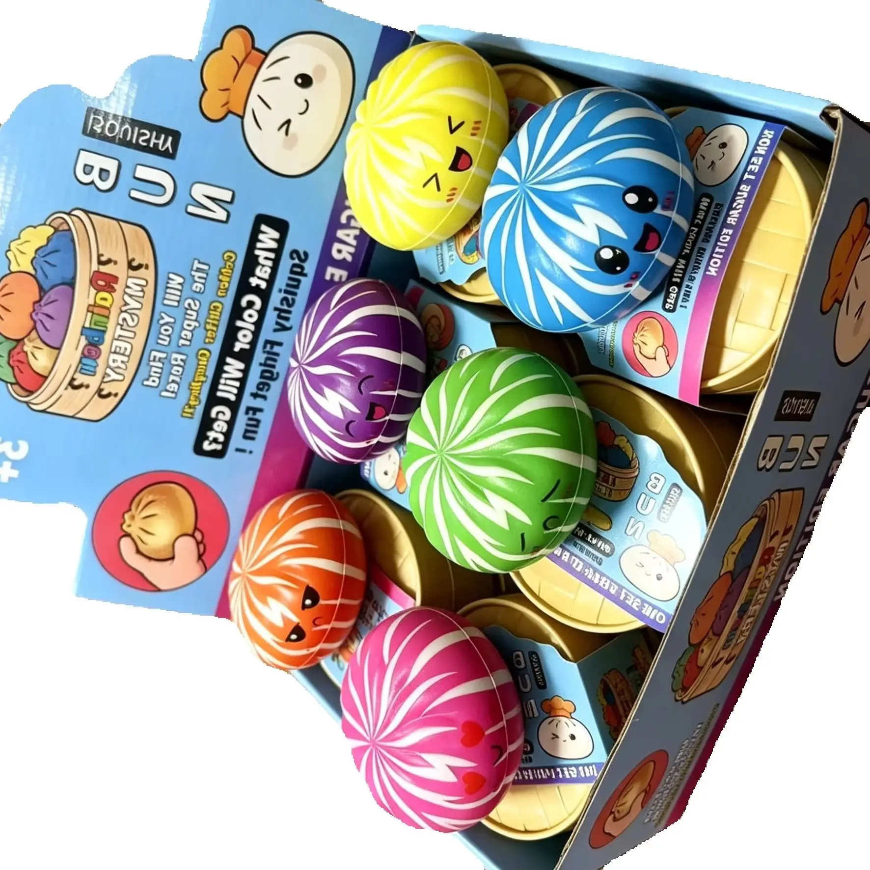 brinquedo-de-descompressao-de-recuperacao-lenta-com-formato-de-paozinhos-coloridos-simulando-gaiola-pequena-para-alivio-de-estresse-enfeite-de-mesa-e-presente