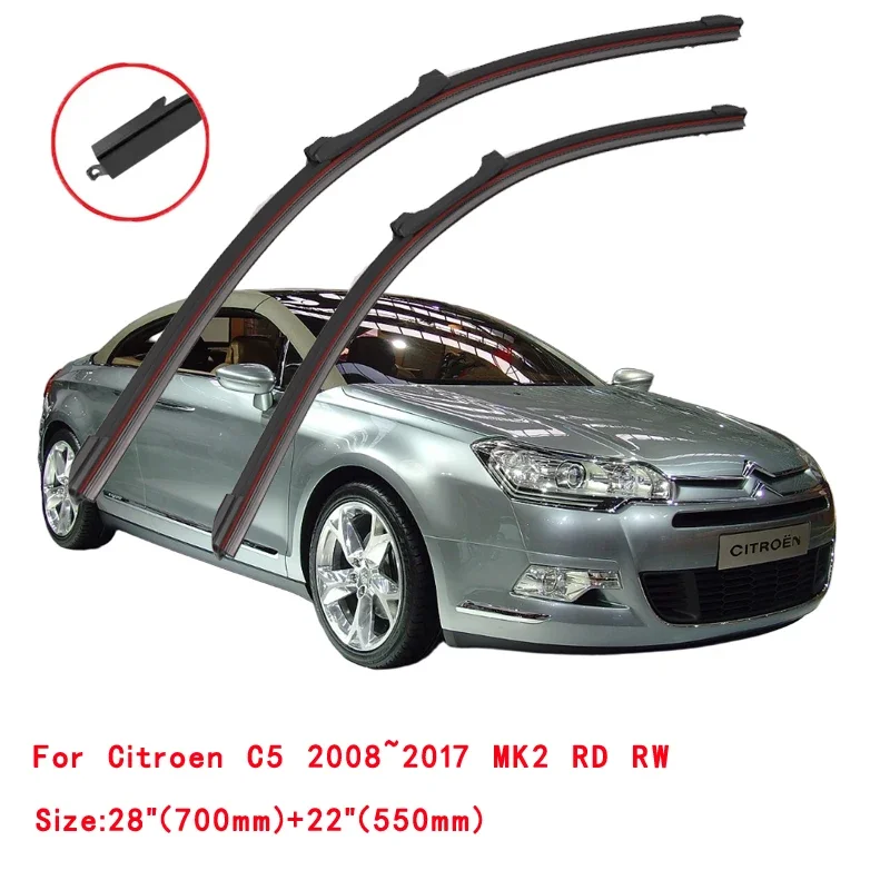For Citroen C5 2008~2017 MK2 RD RW Front Windscreen Wipers Car Accessories 2009 2010 2011 2012 2013 2014 2015 Car Wiper Blades